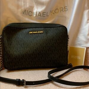 Michael Kors Black and Gold Crossbody Bag